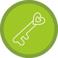 Old Key Line Multi Circle Icon vector