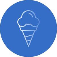 Cone Ice Cream Flat Bubble Icon vector