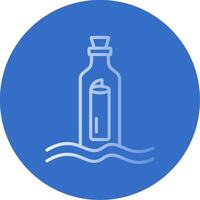 Message In A Bottle Flat Bubble Icon vector