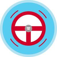 Steering Wheel Flat Multi Circle Icon vector