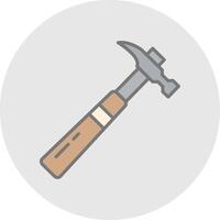 Hammer Line Filled Light Icon vector