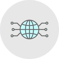 Global Network Line Filled Light Icon vector