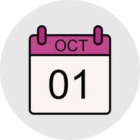 October Line Filled Light Icon vector