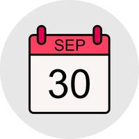 September Line Filled Light Icon vector