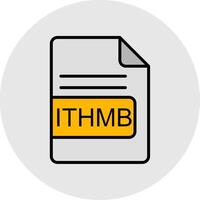 ITHMB File Format Line Filled Light Icon vector