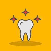 Healthy Tooth Filled Shadow Icon vector