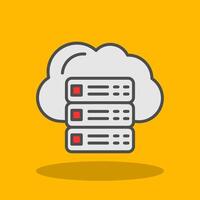 Cloud Servers Filled Shadow Icon vector