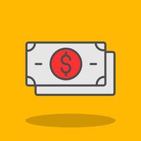 Dollar Filled Shadow Icon vector