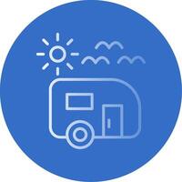 Trailer park Flat Bubble Icon vector