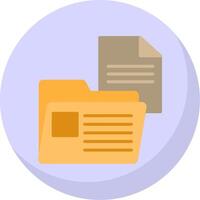 Document Folder Flat Bubble Icon vector