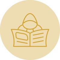 Hacker Line Yellow Circle Icon vector