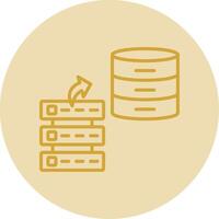 Data Stacks Line Yellow Circle Icon vector