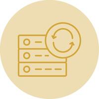 Data Synchronization Line Yellow Circle Icon vector