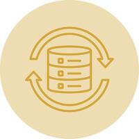 Data Synchronization Line Yellow Circle Icon vector