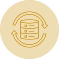 Data Synchronization Line Yellow Circle Icon vector