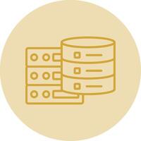 Data Server Line Yellow Circle Icon vector