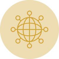 Internet Line Yellow Circle Icon vector