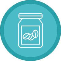 Beans Jar Line Multi Circle Icon vector