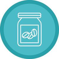 Beans Jar Line Multi Circle Icon vector