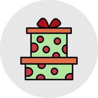 Gift Line Filled Light Icon vector