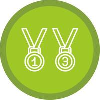 medallas línea multi circulo icono vector