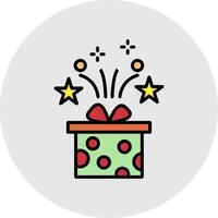 regalo línea lleno ligero icono vector