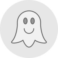 fantasma línea lleno ligero icono vector