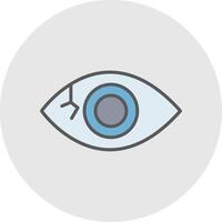 Eyeball Line Filled Light Icon vector