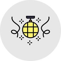 Disco Ball Line Filled Light Icon vector