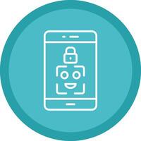 Facial Recognition Line Multi Circle Icon vector