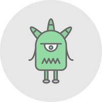 Monster Line Filled Light Icon vector