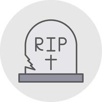 Tombstone Line Filled Light Icon vector