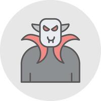 Dracula Line Filled Light Icon vector