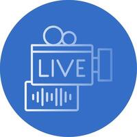 Live Stream Flat Bubble Icon vector