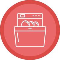 Dish Washing Line Multi Circle Icon vector