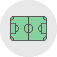 Soccer Field Line Filled Light Icon vector