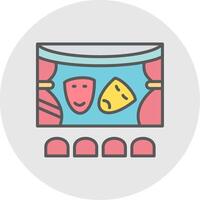 Theatre Line Filled Light Icon vector