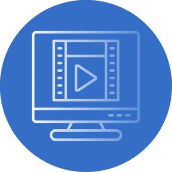 Desktop Computer Flat Bubble Icon vector