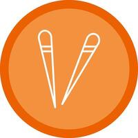 Chopsticks Line Multi Circle Icon vector