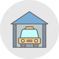 Garage Line Filled Light Icon vector