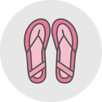 zapatillas línea lleno ligero icono vector