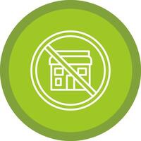 Prohibited Sign Line Multi Circle Icon vector