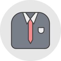 trabajando traje línea lleno ligero icono vector