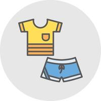 ropa de deporte línea lleno ligero icono vector