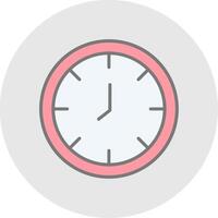 Clock Line Filled Light Icon vector