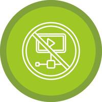 Prohibited Sign Line Multi Circle Icon vector