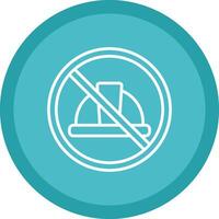 prohibido firmar línea multi circulo icono vector