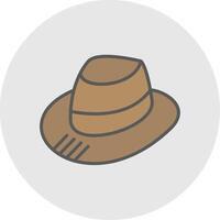 fedora línea lleno ligero icono vector