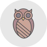 Owl Line Filled Light Icon vector