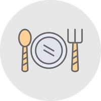 Cutlery Line Filled Light Icon vector